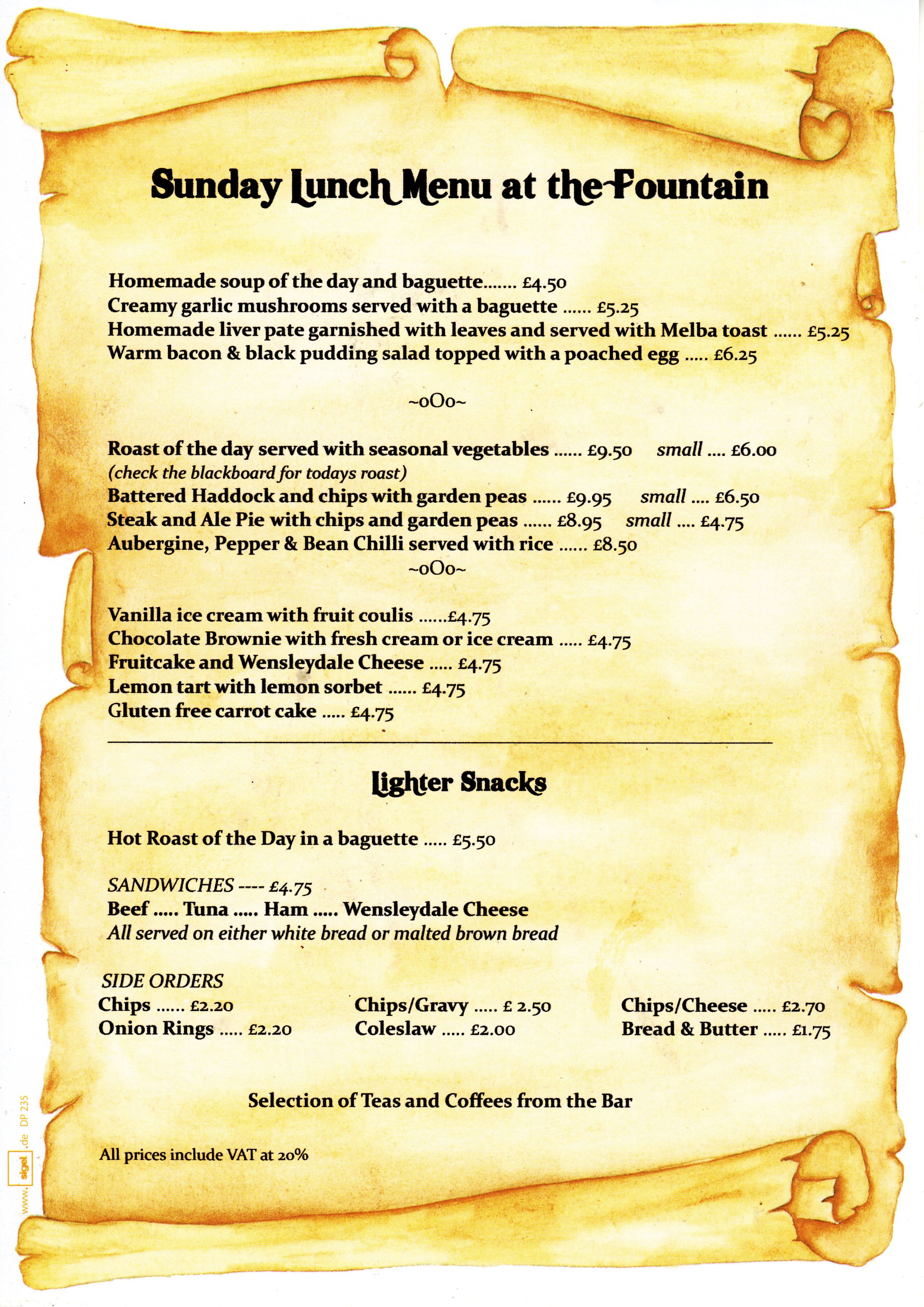 Pub Food Home Cooked Bar Meals Hawes, North Yorkshire